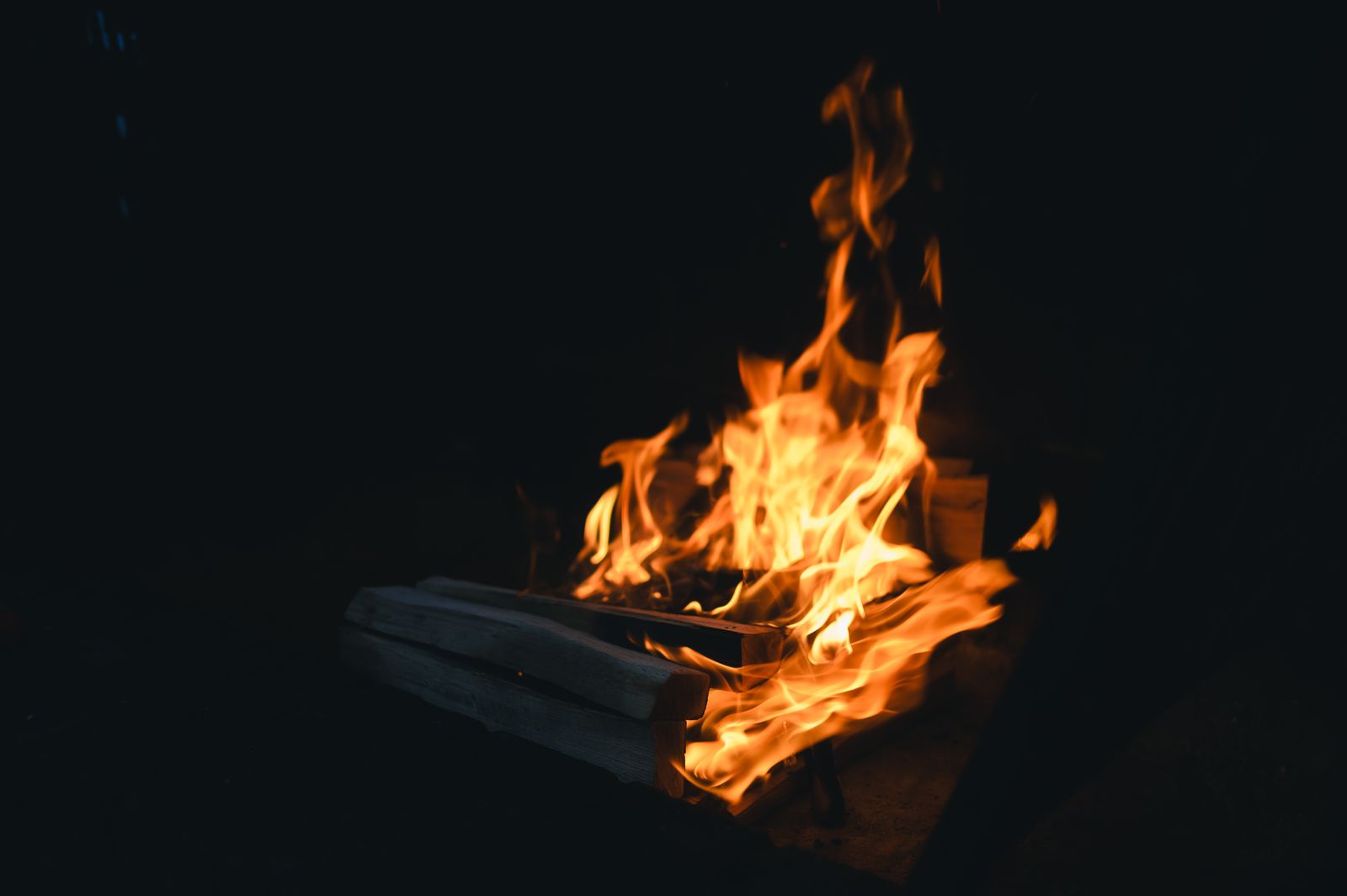 Bright Campfire Night 4K wallpaper