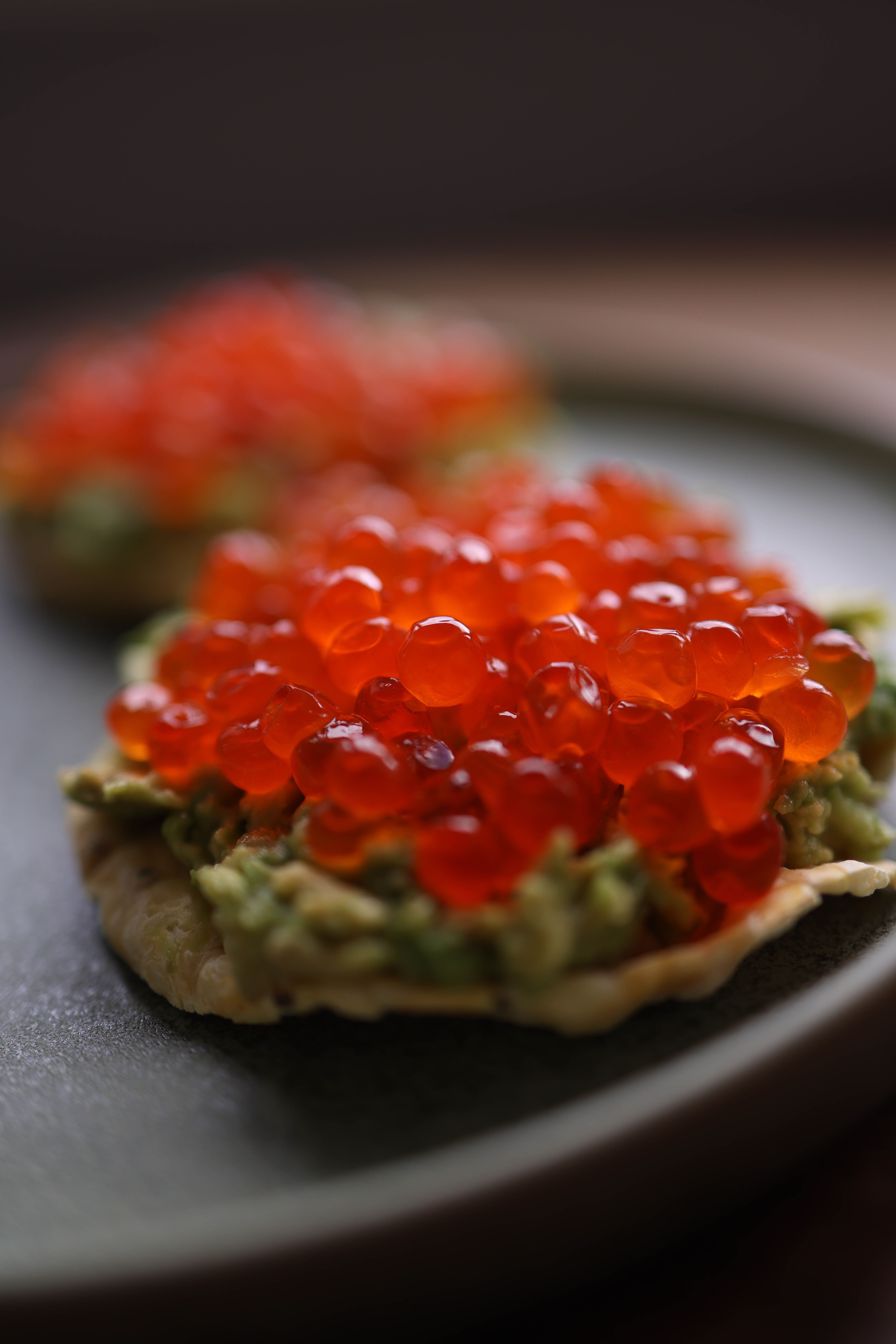 Gourmet Avocado and Roe Appetizer Close-up · Free Stock Photo