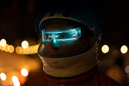 Casco Da Astronauta Futuristico Con Display Olografico