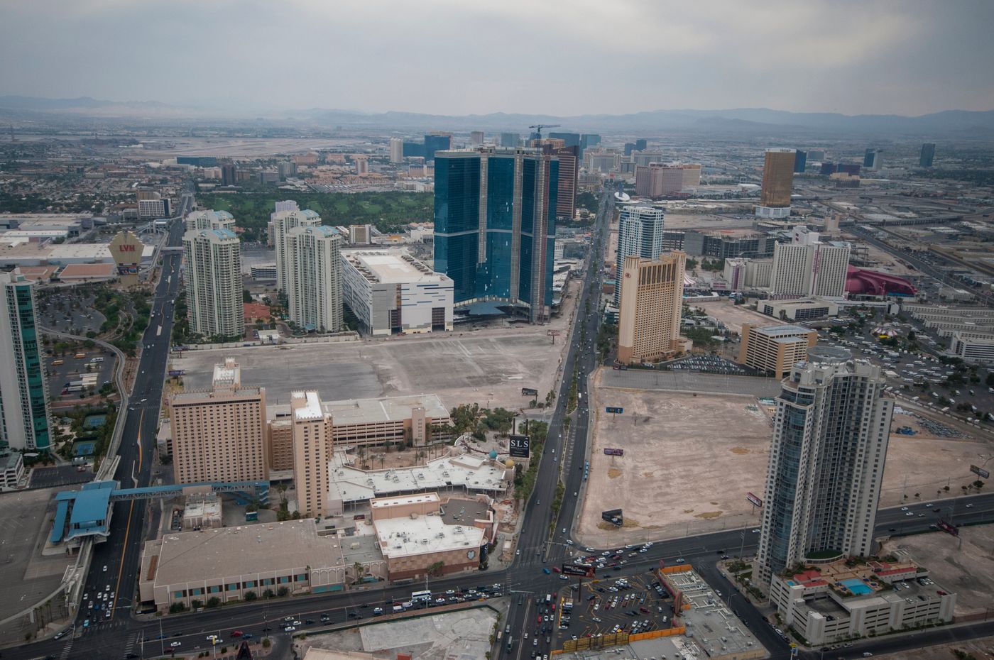 Aerial view of Las Vegas and the surrounding desert