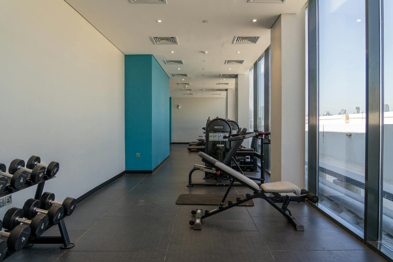 Athlete training intensely in a modern gym environment