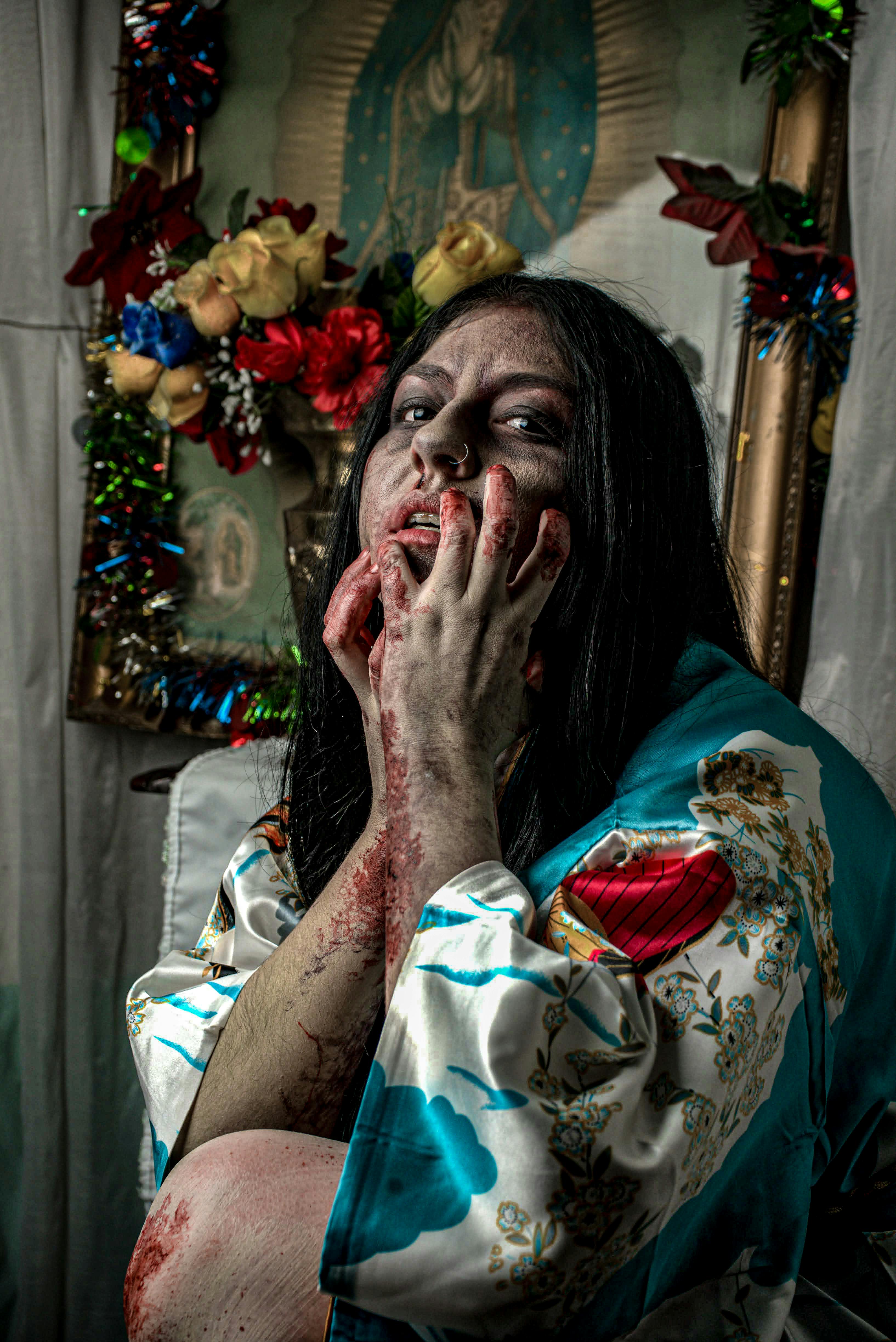 Gratis Retrato De Temática De Terror Con Efectos De Sangre Foto de stock