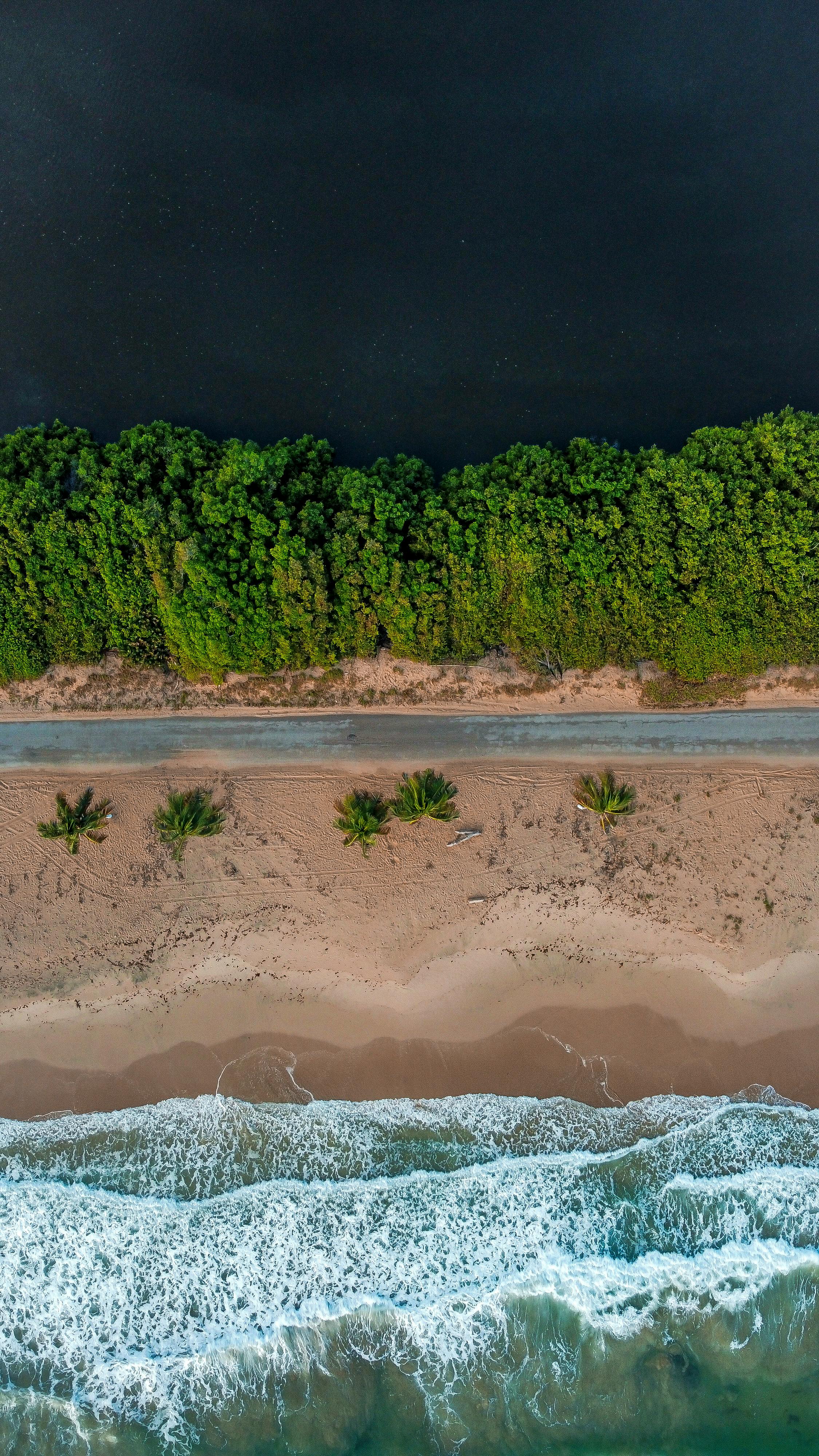 aerial view of tropical beach in venezuela