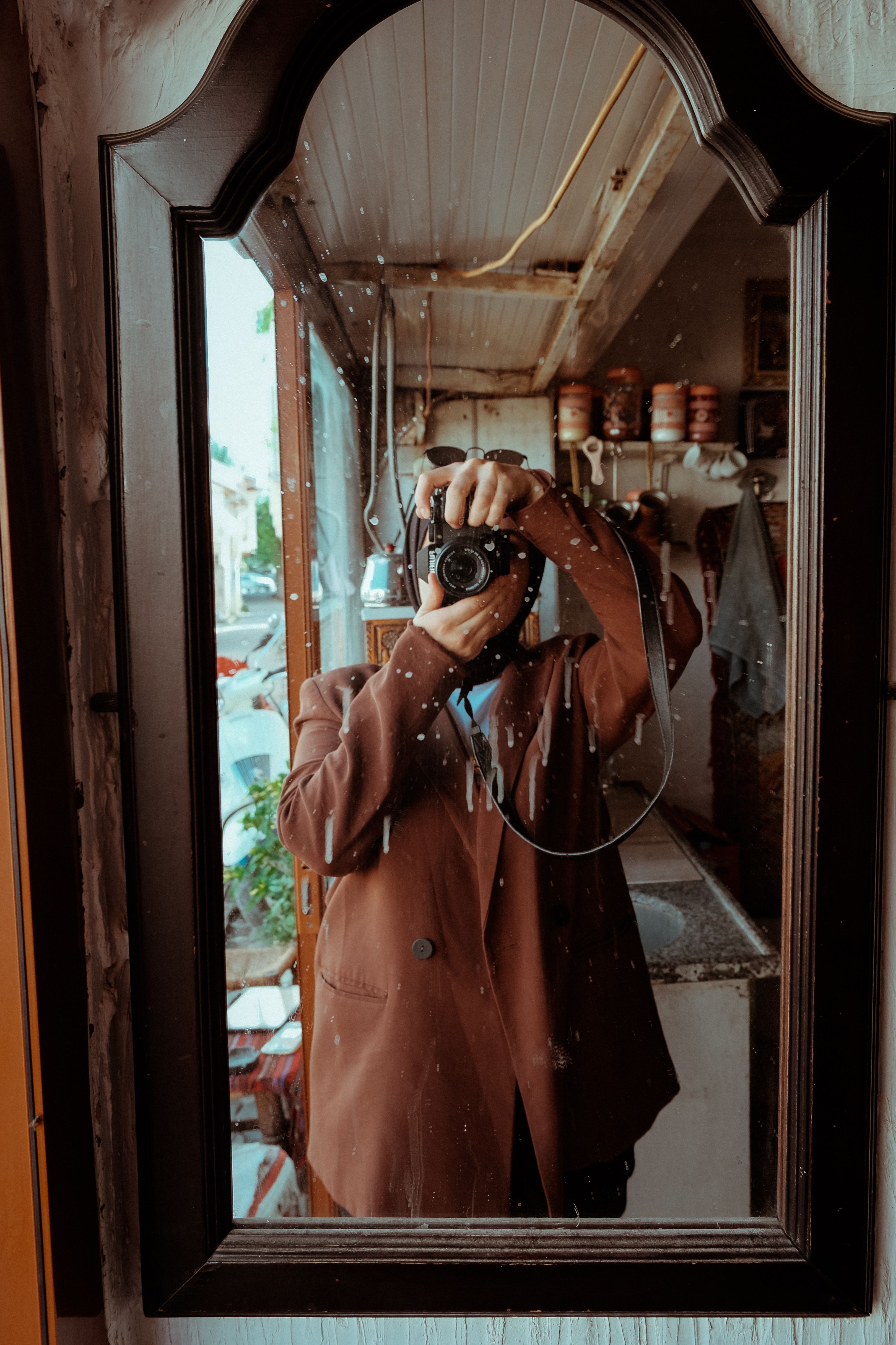 Reflection of Photographer in Vintage Mirror · Free Stock Photo