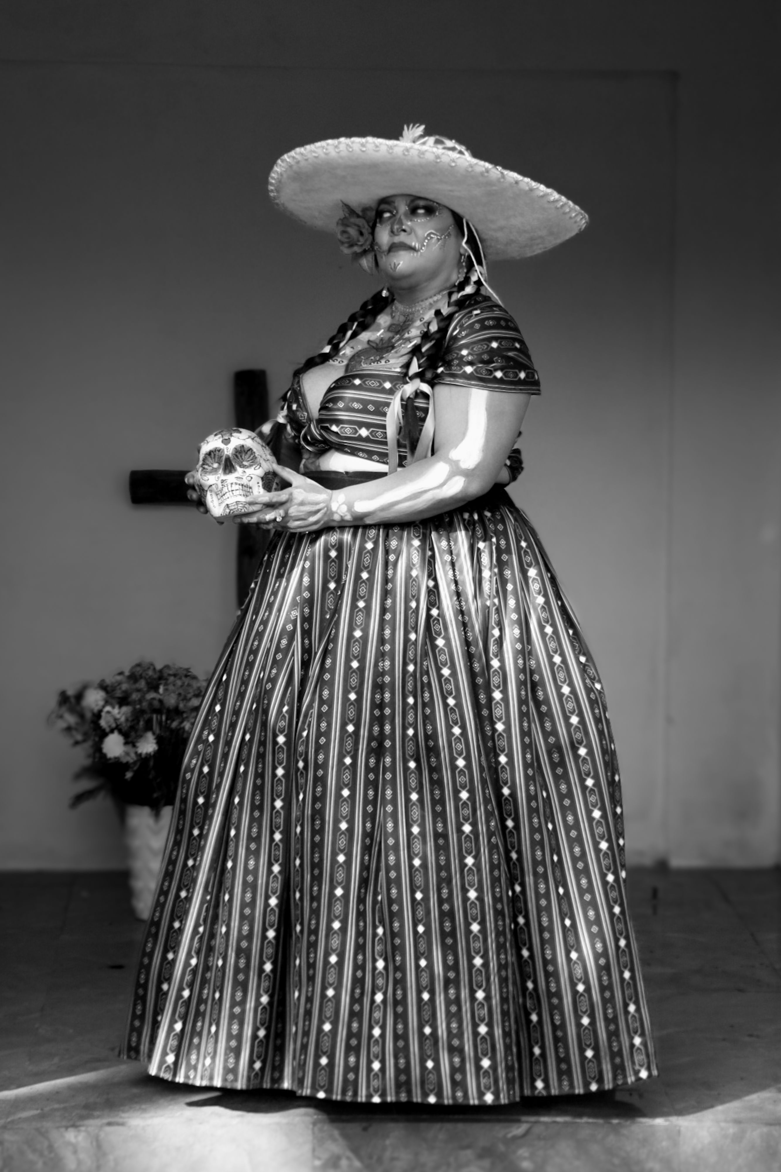 Traditional Dia de los Muertos Costume Portrait · Free Stock Photo