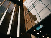 Modern Glass Building Facade with Reflections
