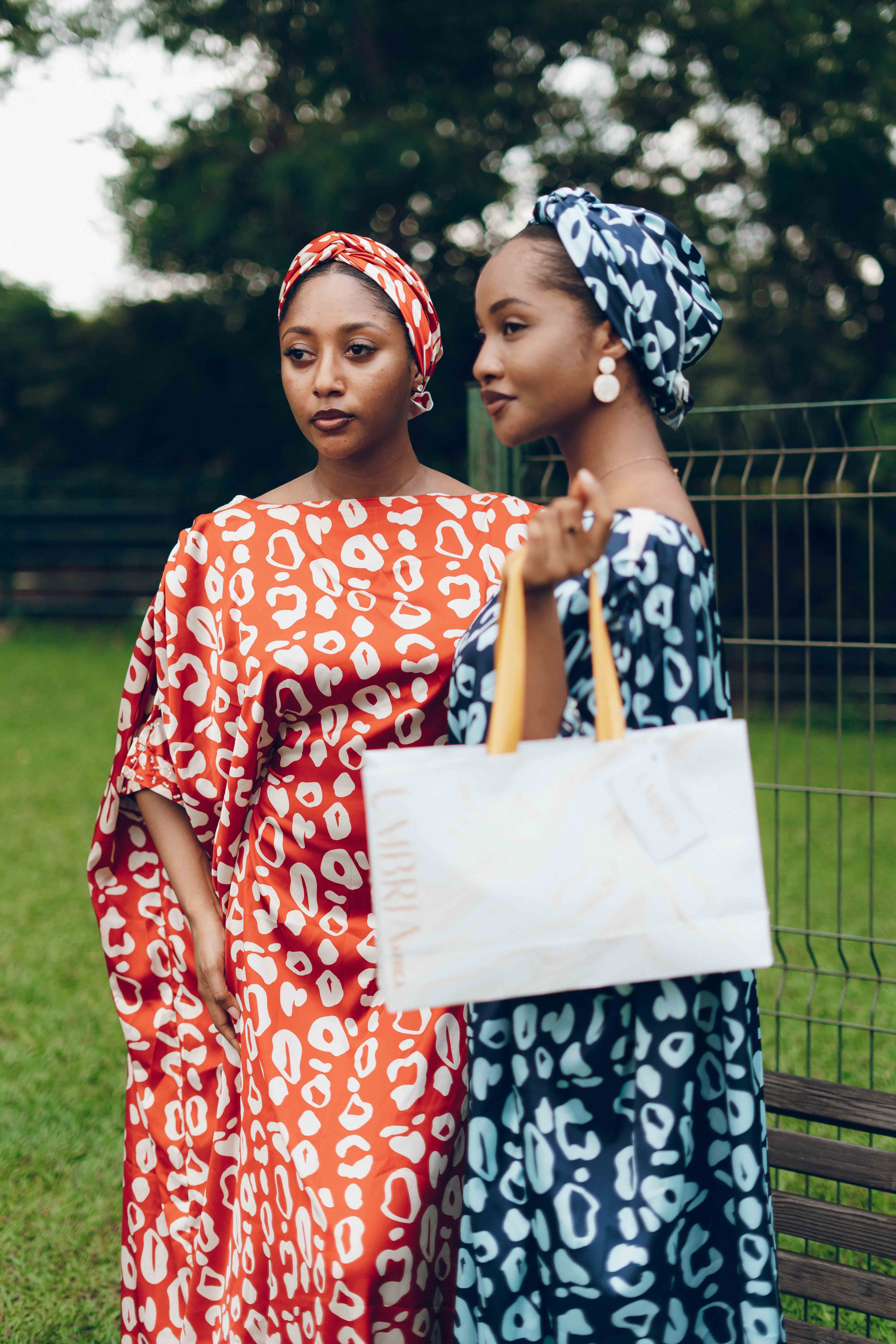 Elegant African Fashion in Vibrant Nigerian Setting  Free Stock Photo