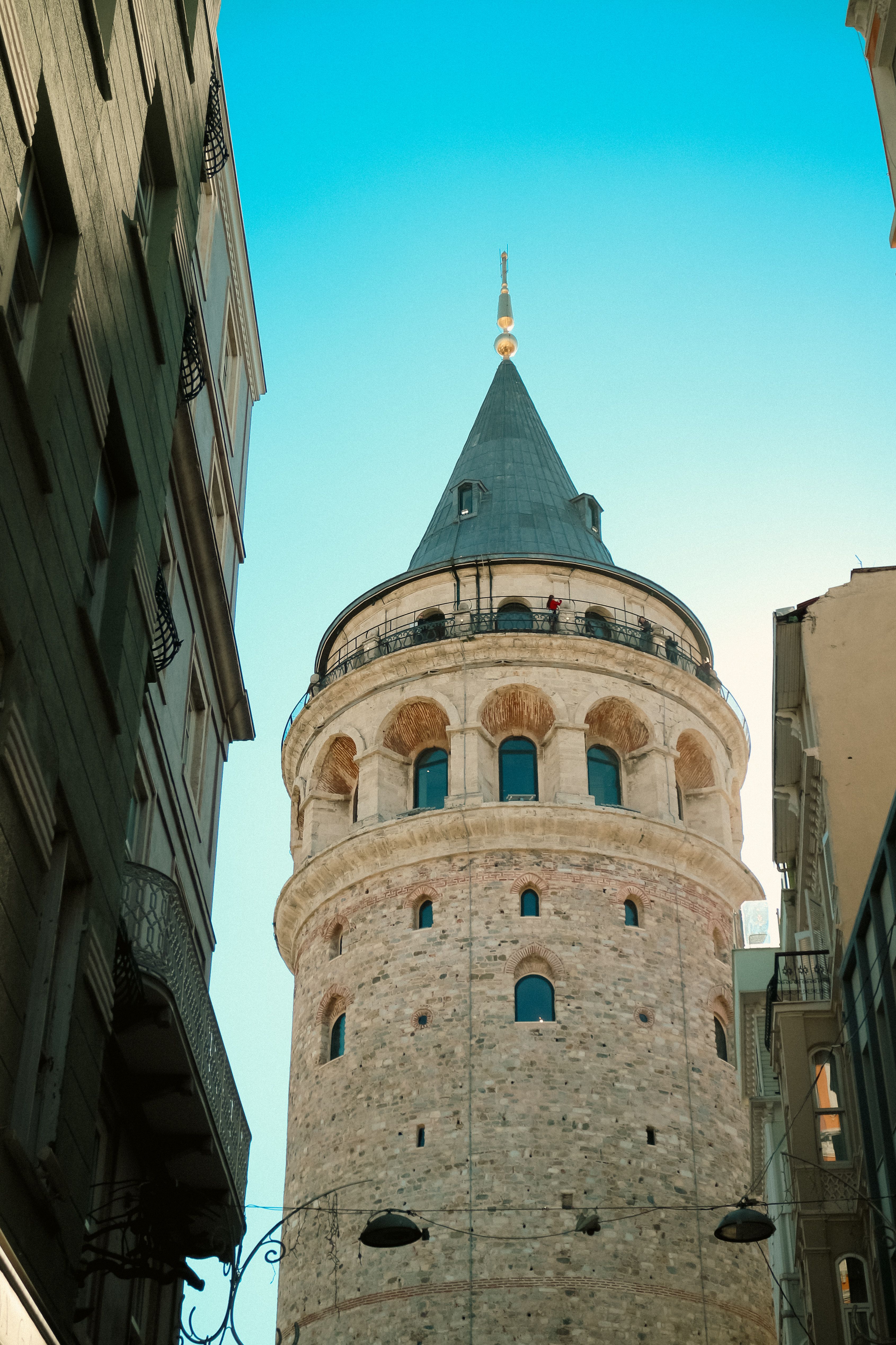 Galata Tower in Istanbul against a Clear Blue Sky · Free Stock Photo