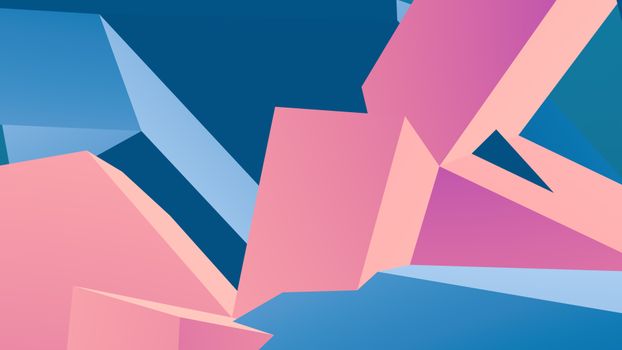 Vibrant abstract art with blue and pink geometric shapes forming a dynamic pattern.