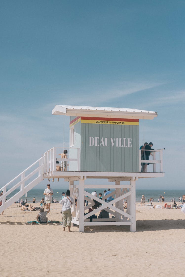 Sunny Day At Deauville Beach Lifeguard Tower