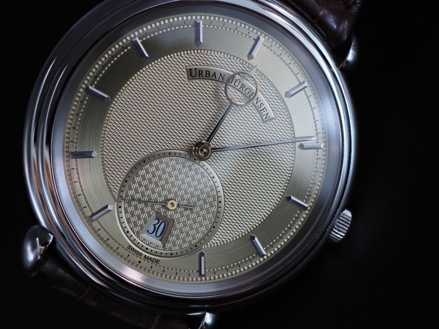 Close-up of a refined mechanical luxury watch