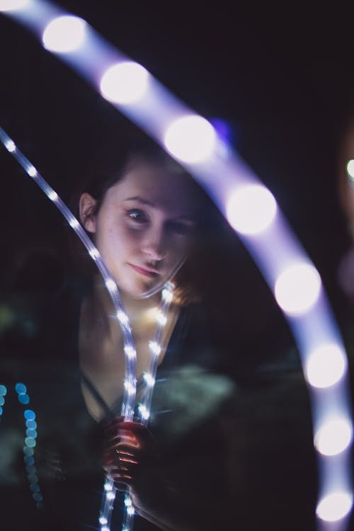 Free stock photo of bokeh, girl, lights