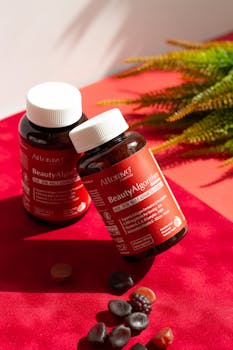 Beauty Algorithm vitamins for enhancing hair, skin, and nails with natural ingredients.