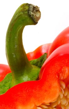High-key image of a sliced red bell pepper showcasing vibrant colors.. pexels, high, image