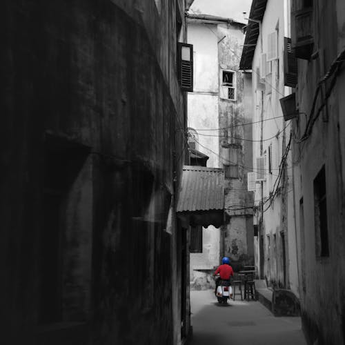 Free stock photo of alley, blue, old town