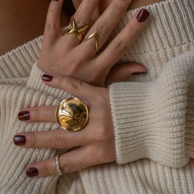Chunky Gold Statement Ring Set