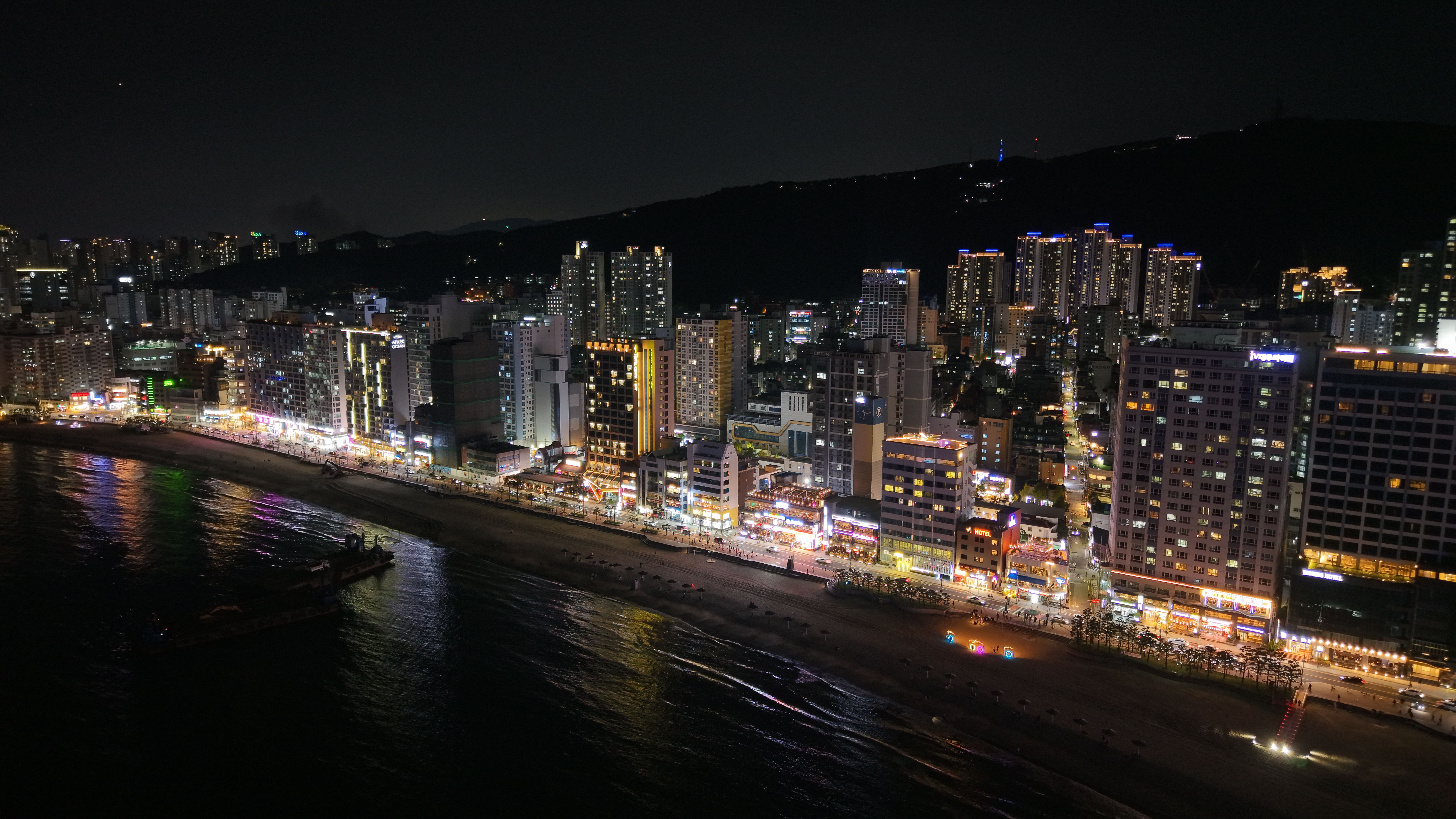 Vibrant Night View of Busan's Coastal Skyline · Free Stock Photo