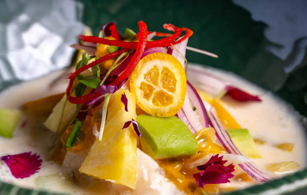 Ceviche et fruits de mer du Pacifique.