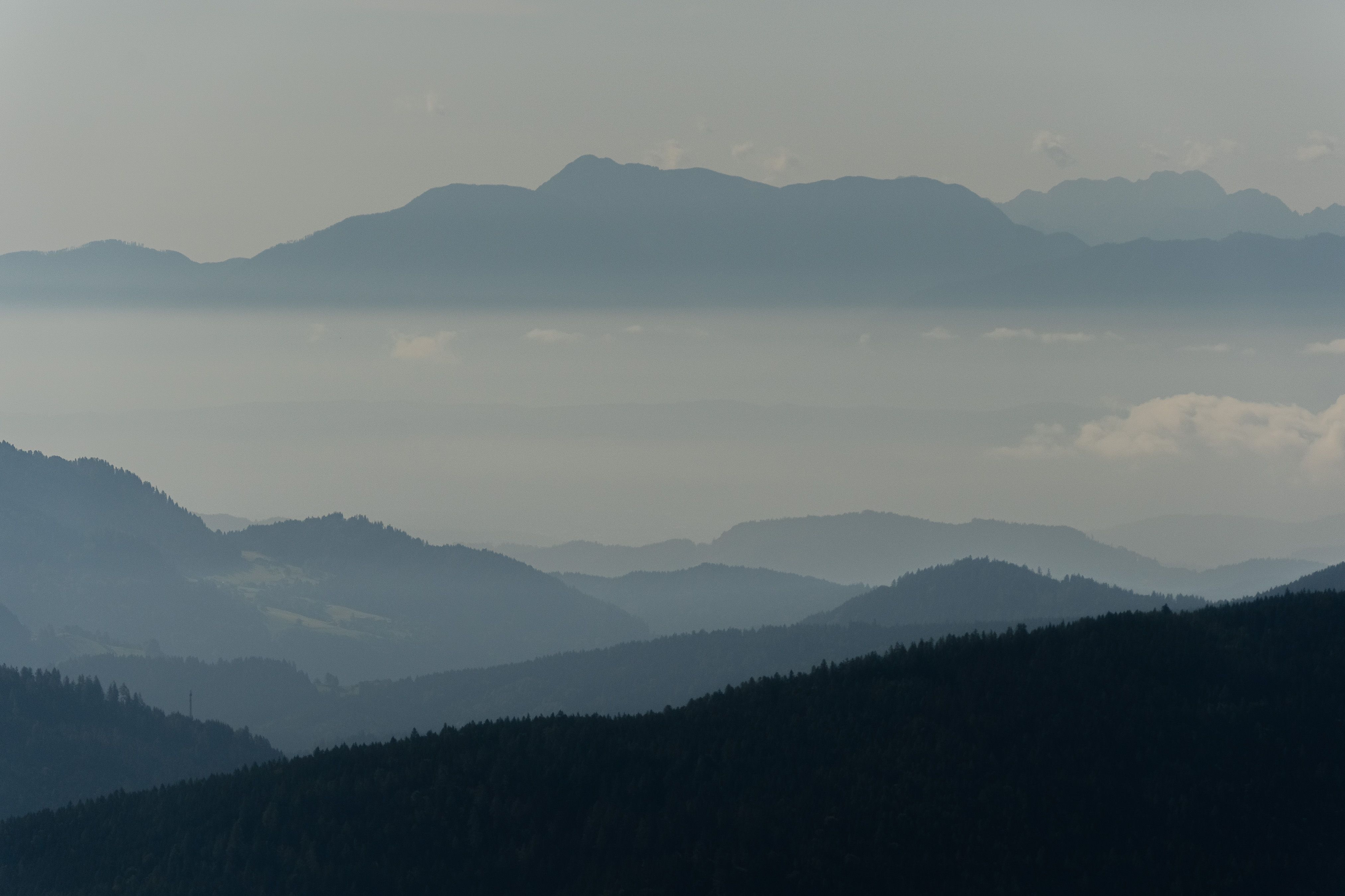 Scenic View of Misty Mountain Range · Free Stock Photo