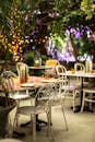 Charming Outdoor Café in Lush Garden Setting