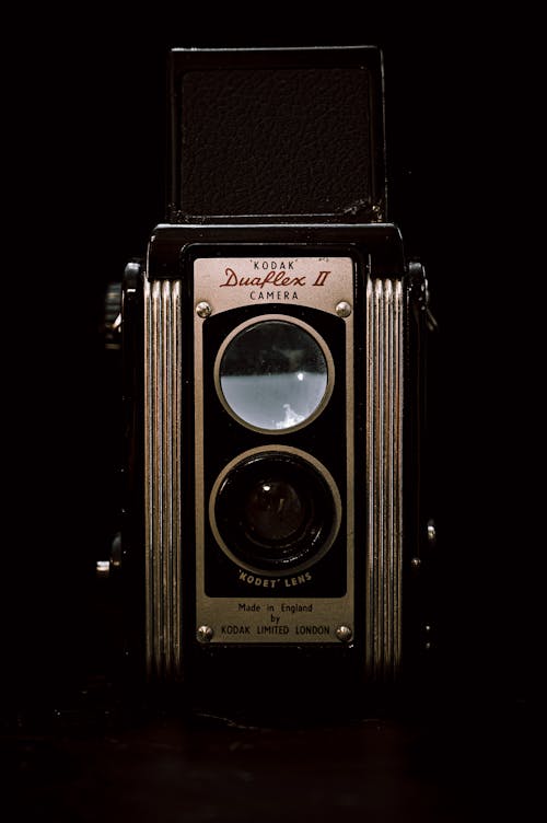 Black and Gray 2-lens Reflex Camera