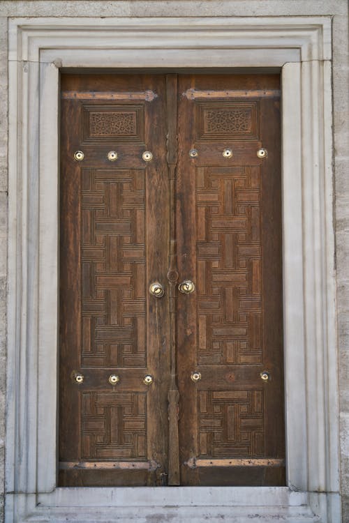 Closed Brown Wooden Door