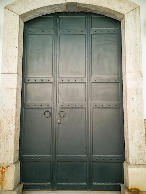 Closed Gray Metal Door