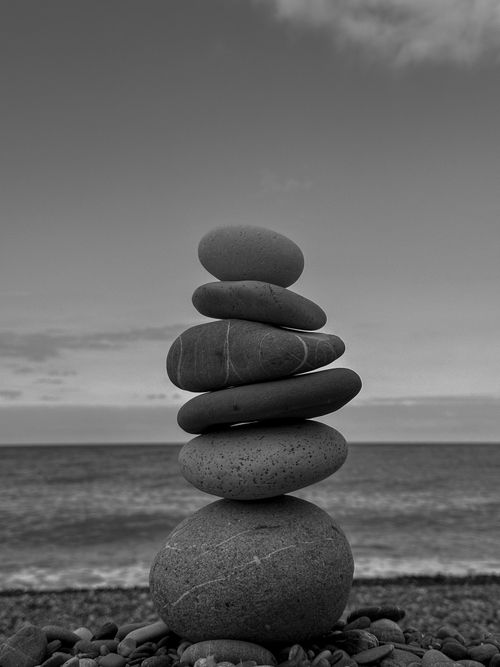 Free Monochrome photo of stacked stones on Cide Beach, Kastamonu, Türkiye Stock Photo
