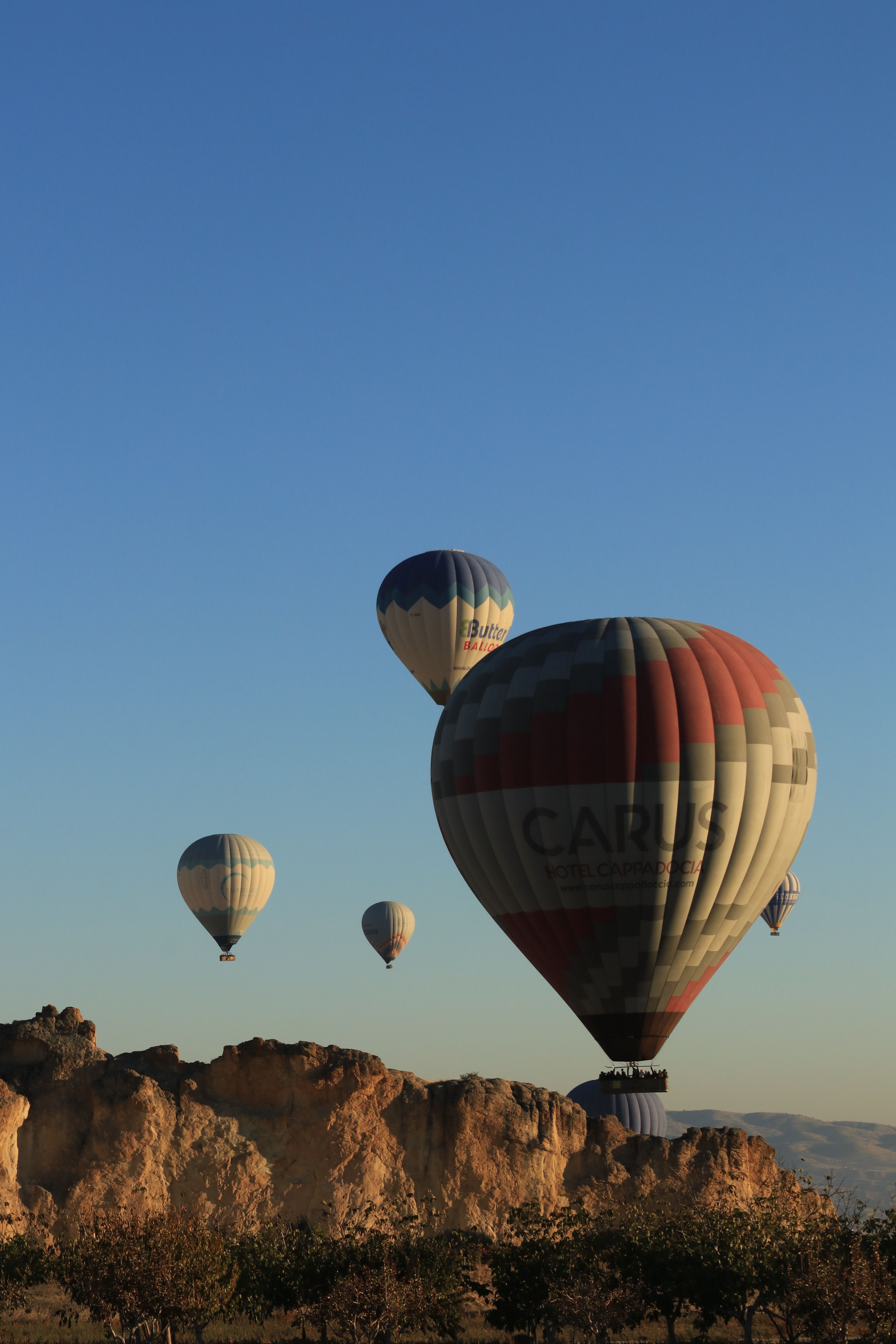 Hot Air Balloons Over Cappadocia's Scenic Landscape · Free Stock Photo