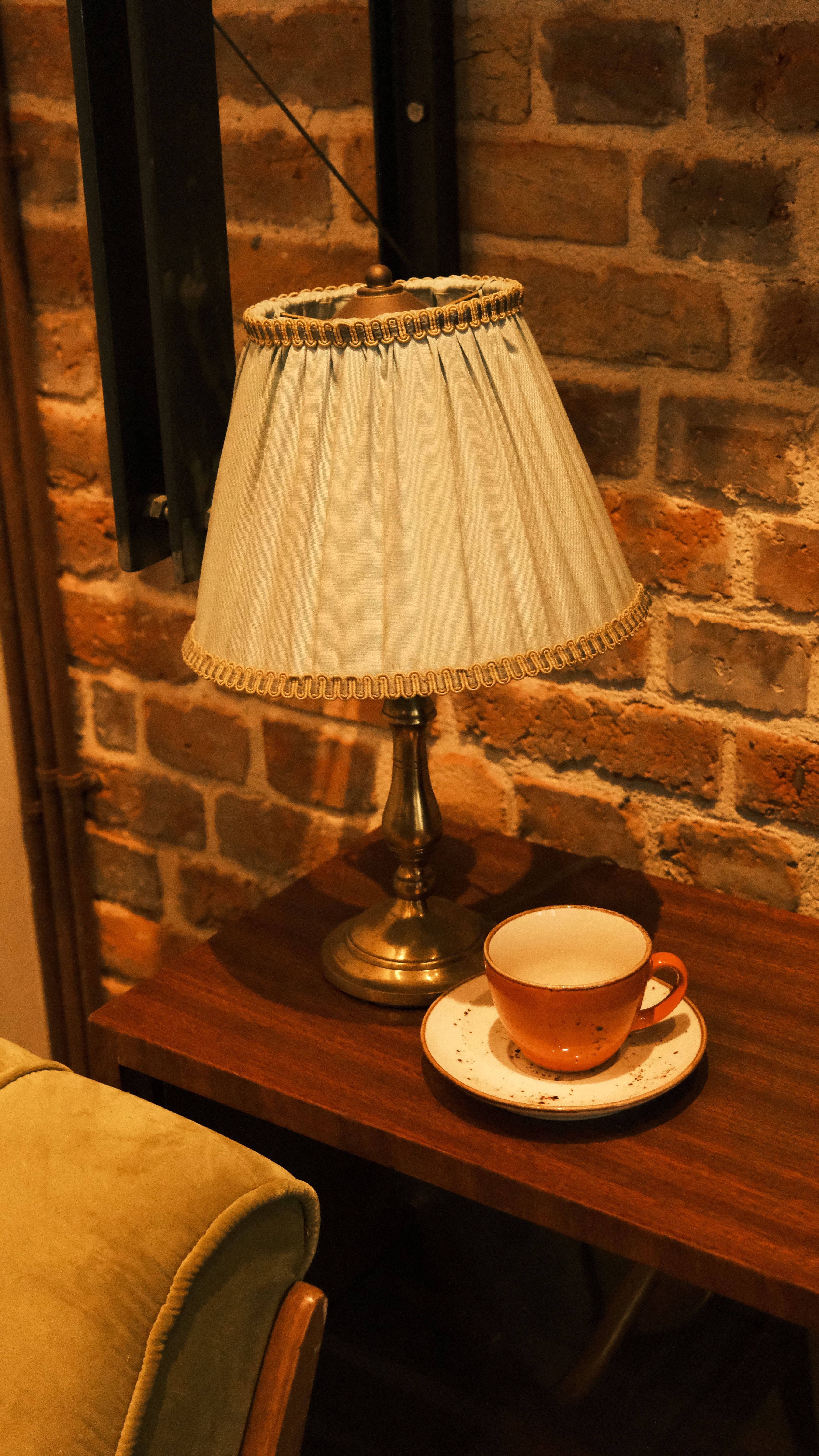warm lamp glow in a cozy corner