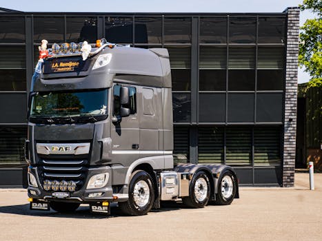 DAF XF truck parked in Andijk, Noord-Holland, Netherlands, showcasing modern design.