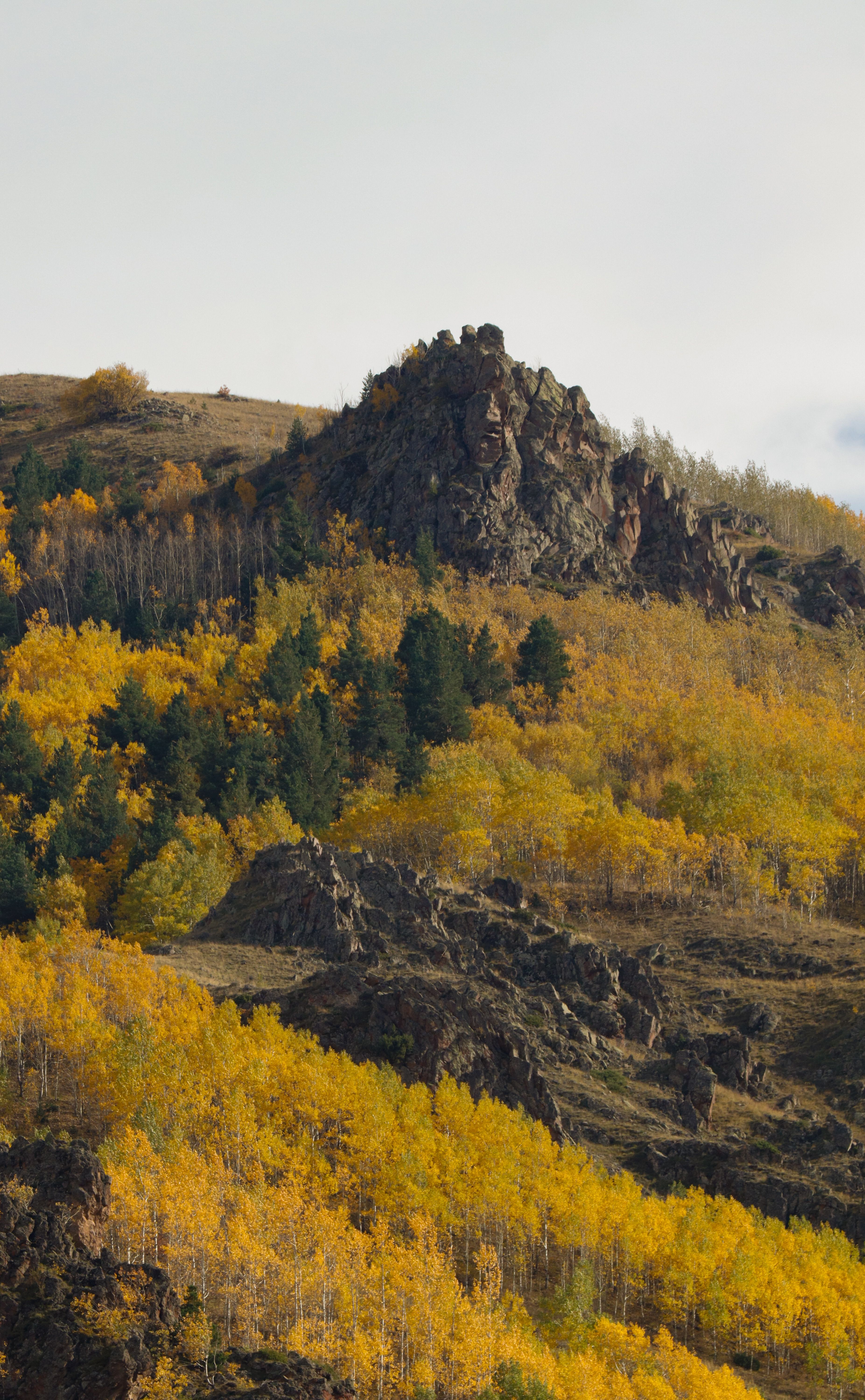 Autumn Landscape with Rocky Outcrops and Fall Foliage · Free Stock Photo