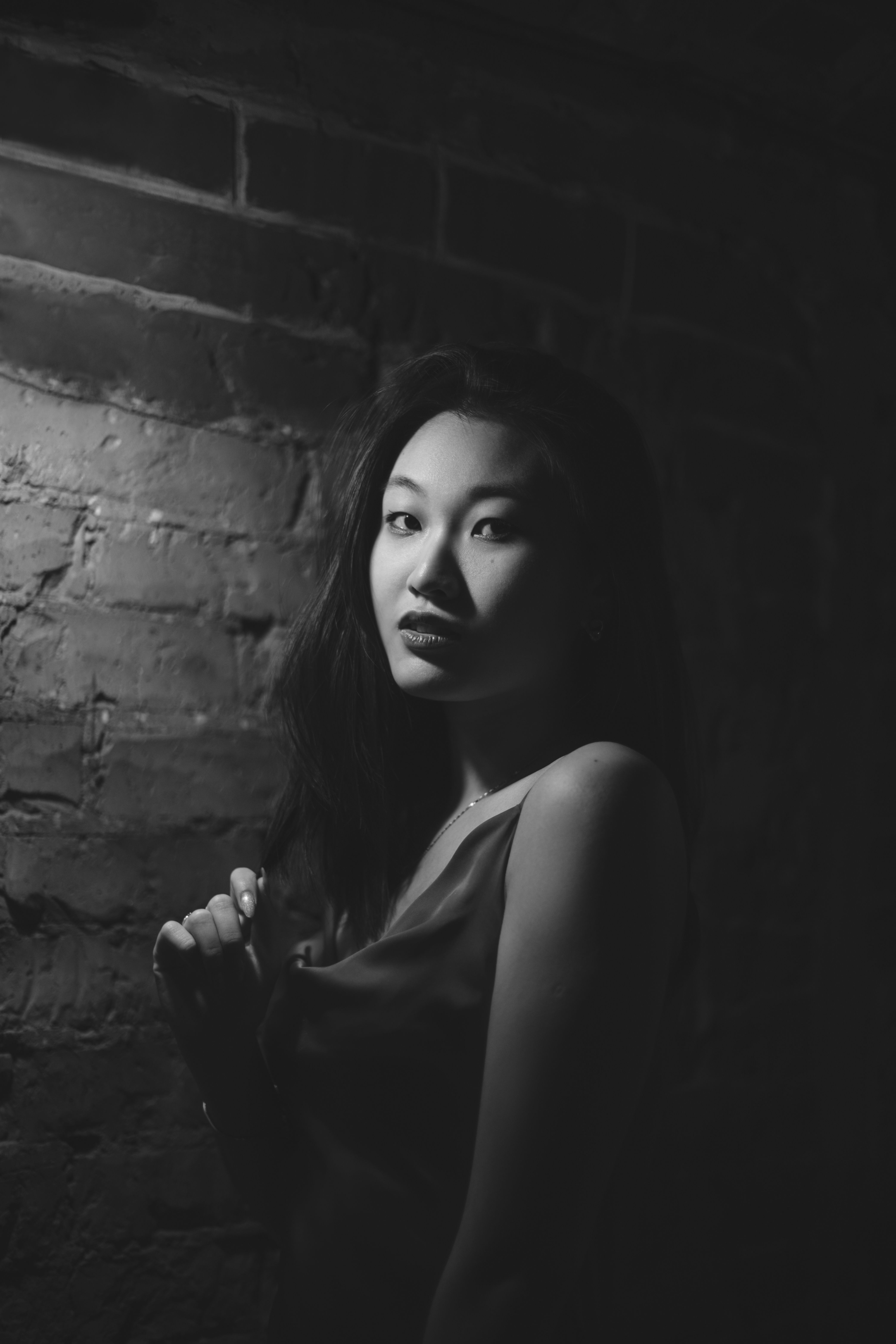 Moody Black and White Portrait of a Woman · Free Stock Photo
