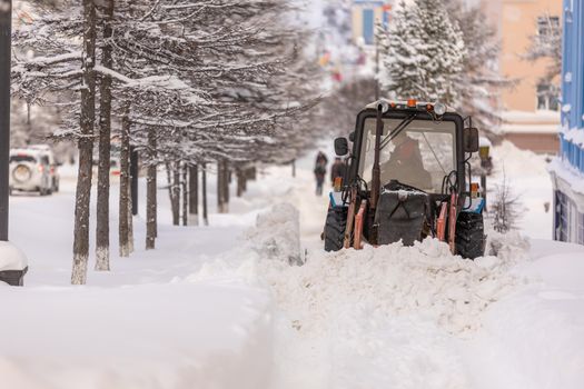 snow plow clearing