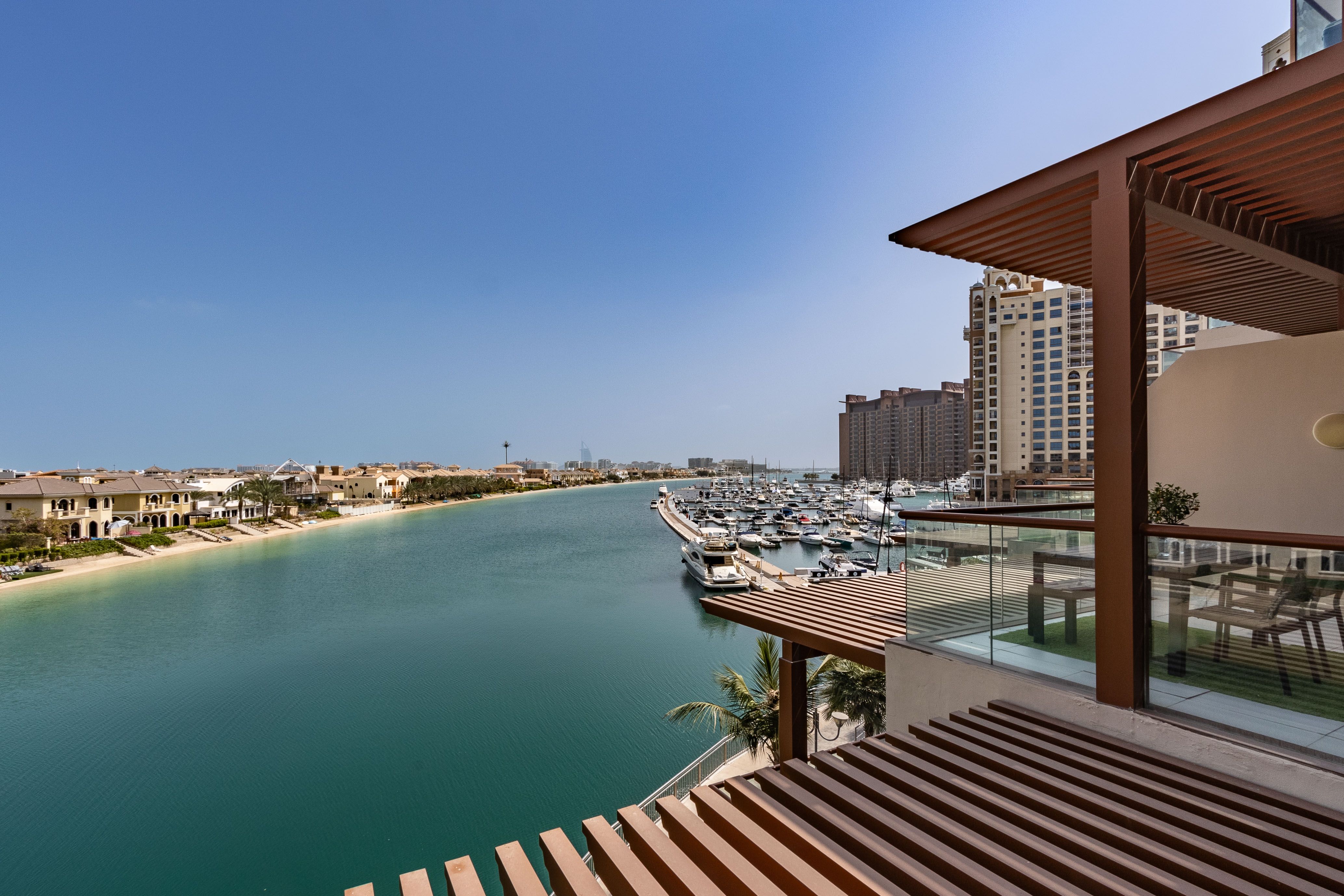 Palm Jumeirah and modern residential towers in Dubai