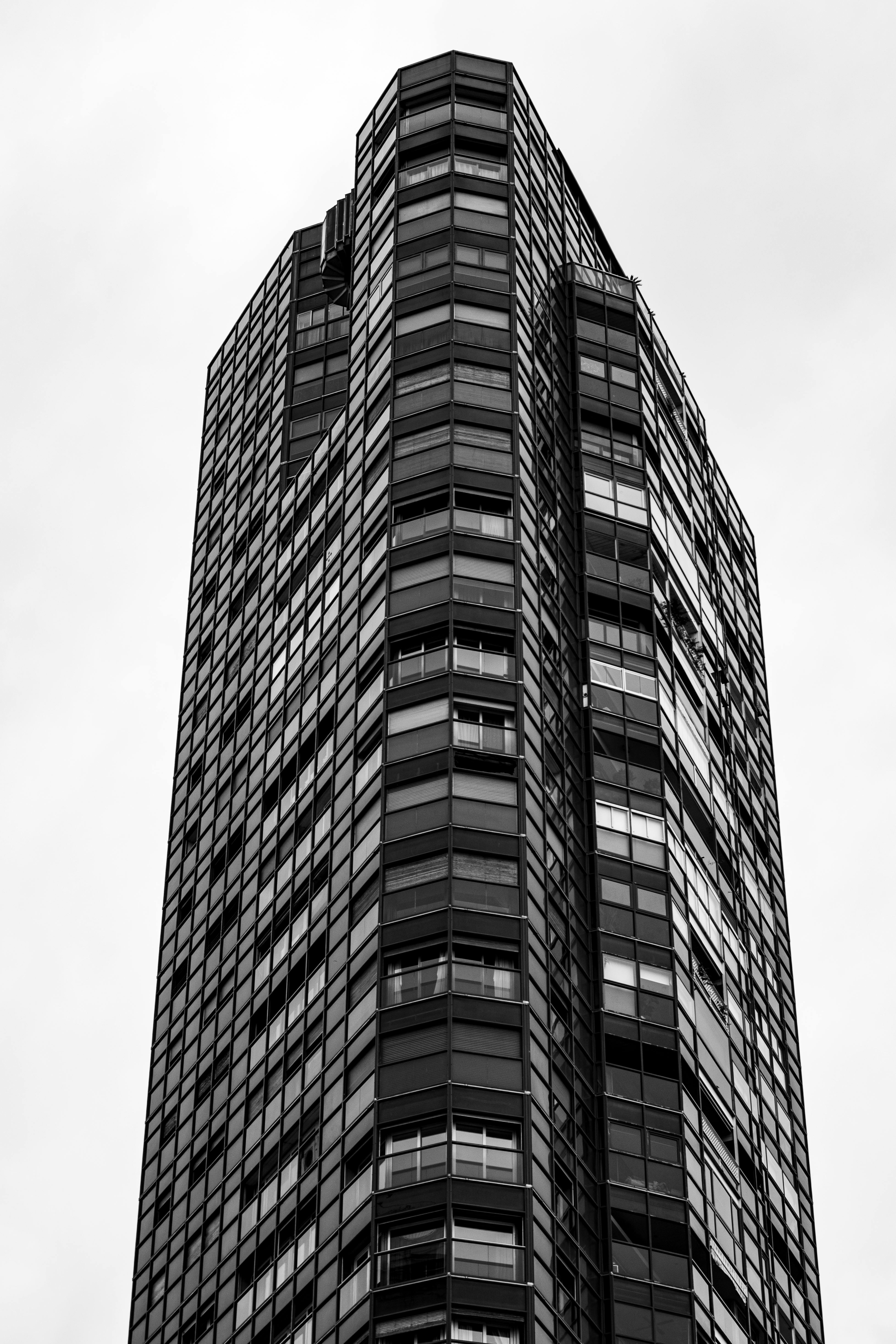 Gratis Svart-hvitt høyhus i Buenos Aires med moderne arkitektonisk design. Arkivbilde