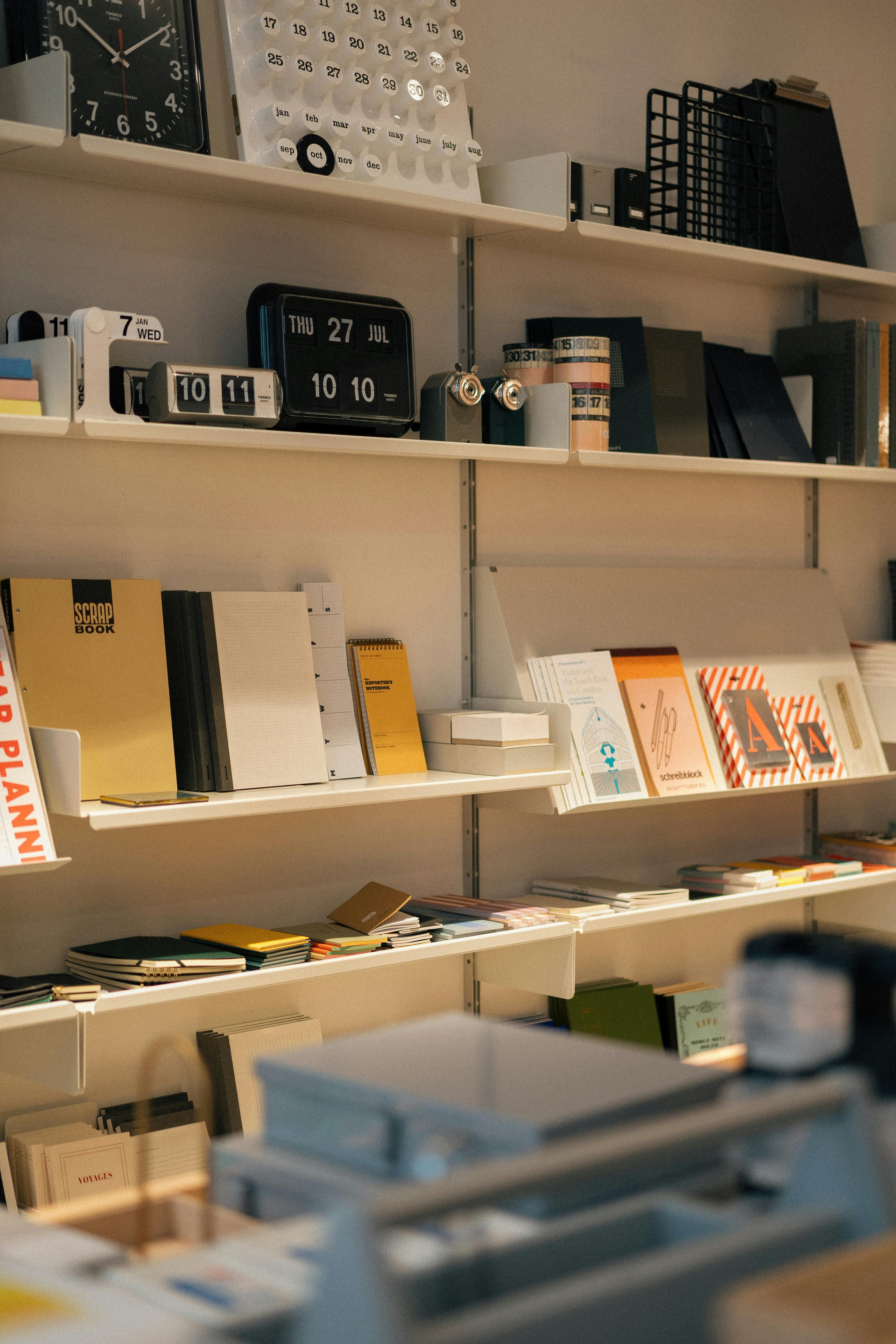 cozy bookshop interior with minimalist decor