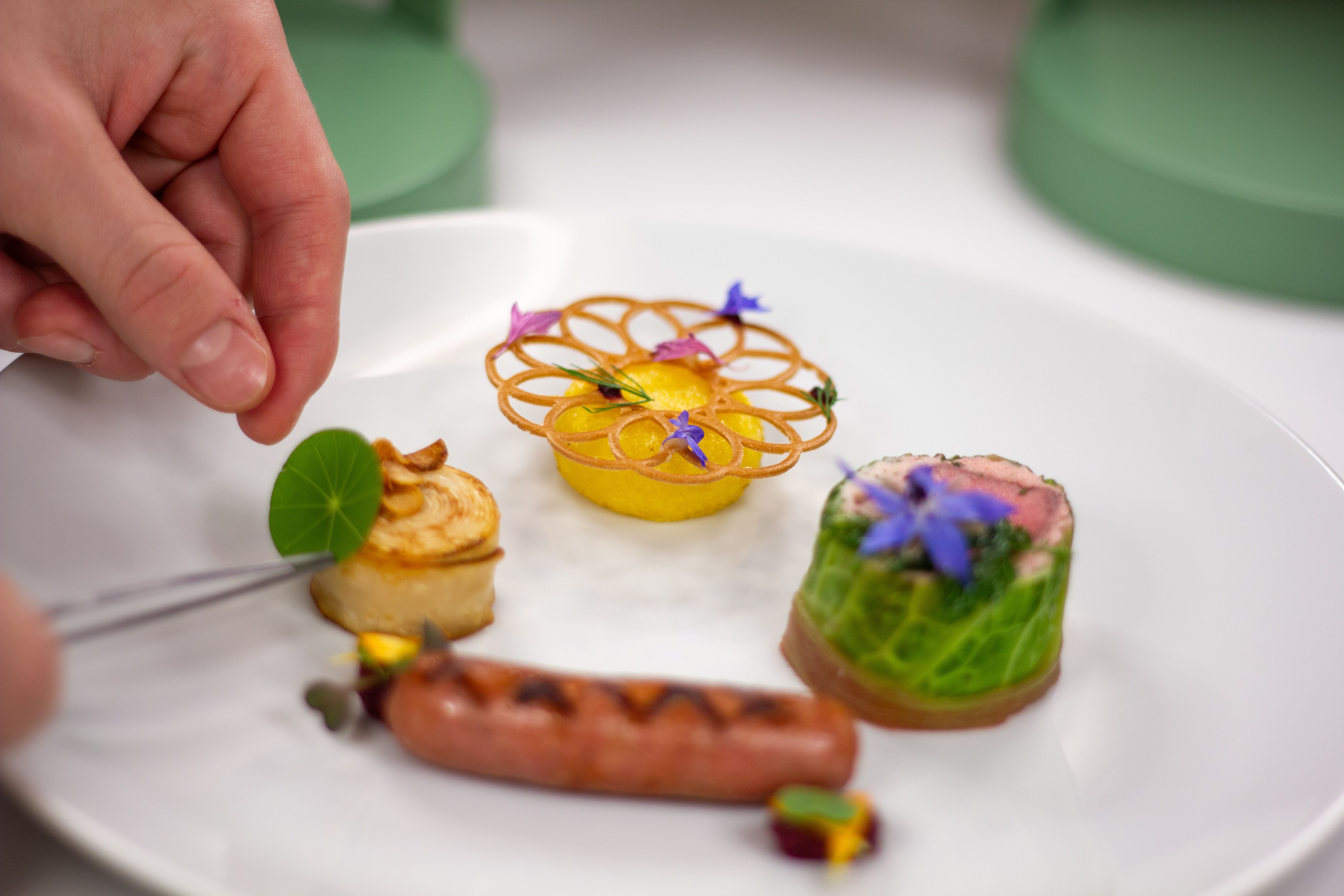Elegant gourmet dish presentation