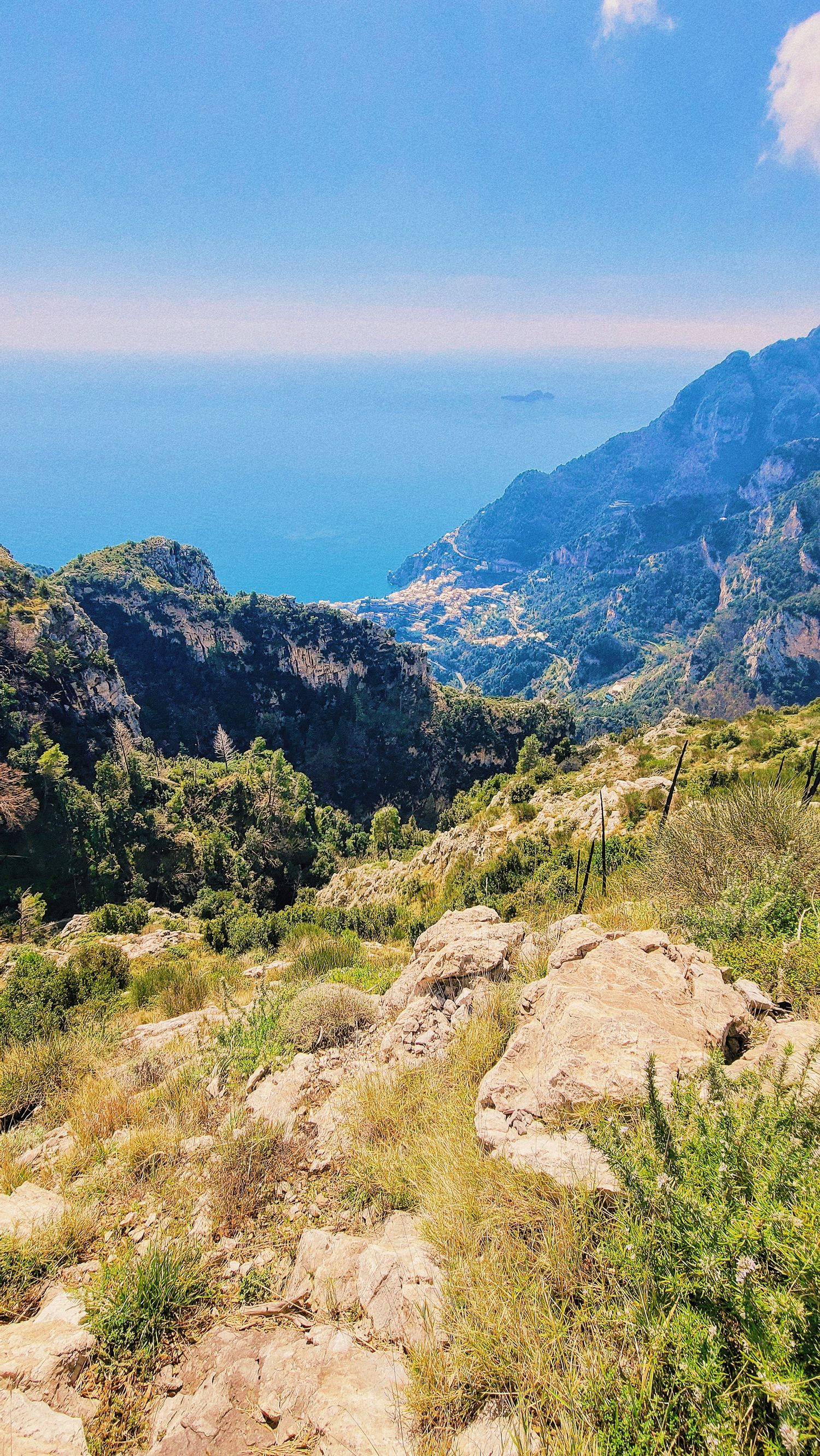 Widok na Positano na Wybrzeżu Amalfi we Włoszech