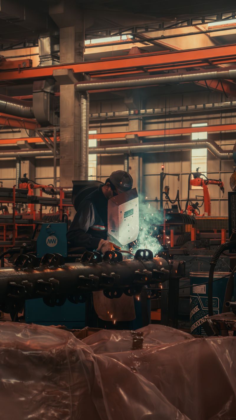 Fabrication and welding in progress