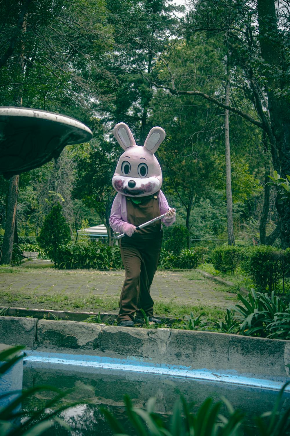 Creepy Rabbit Costume in Urban Park · Free Stock Photo