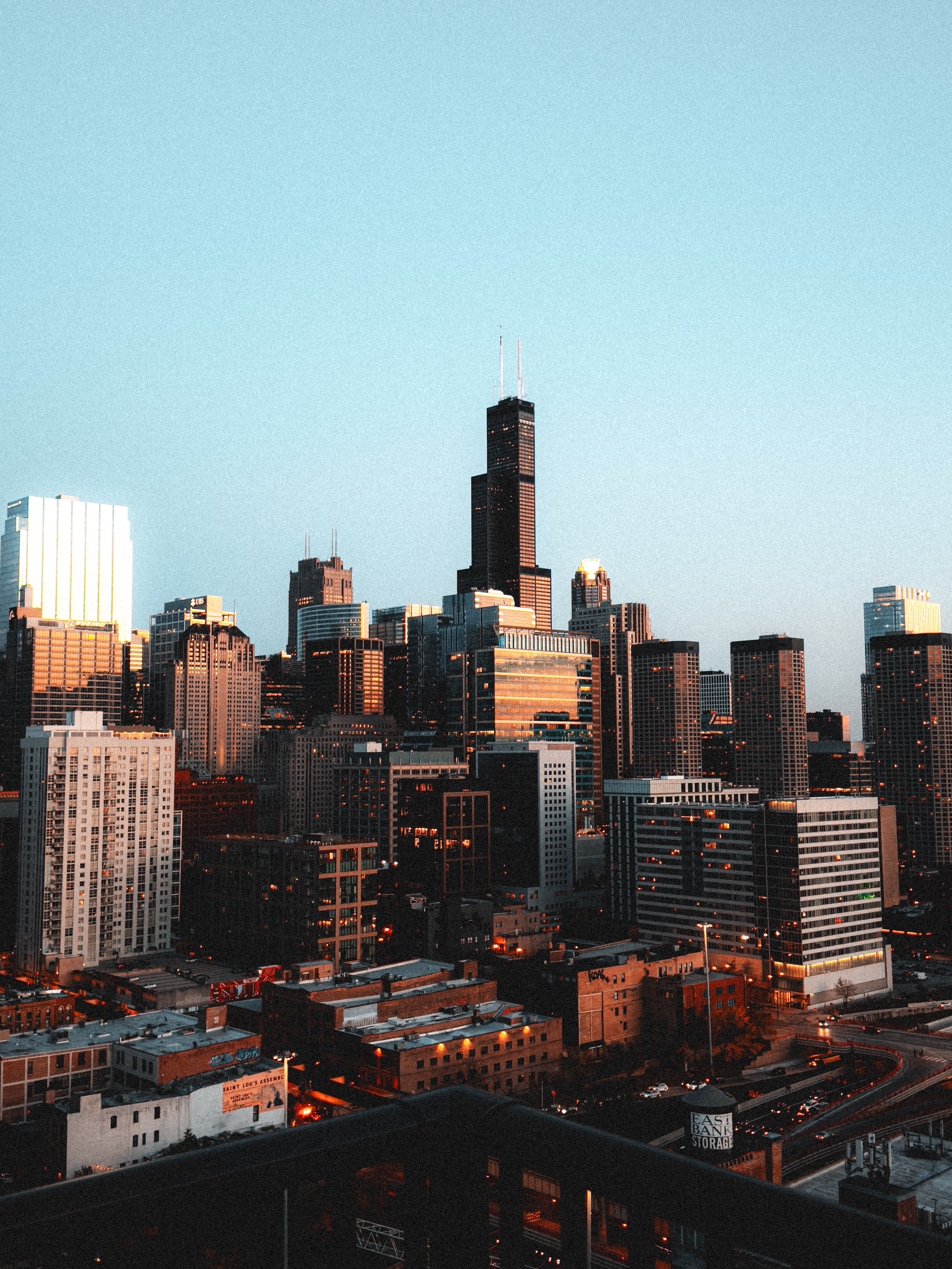 Skyline View of Chicago at Sunset · Free Stock Photo