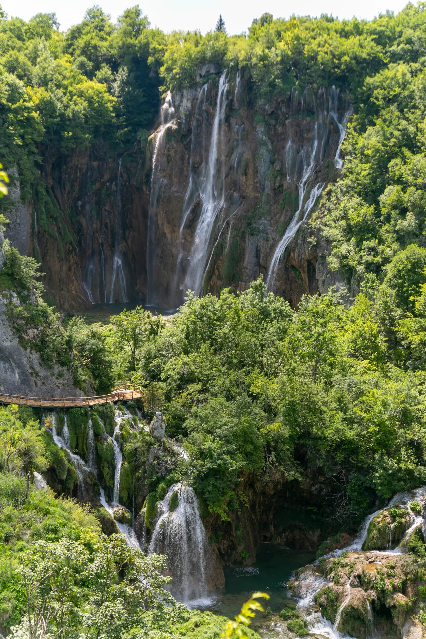 Plitvice Lakes waterfalls and turquoise water