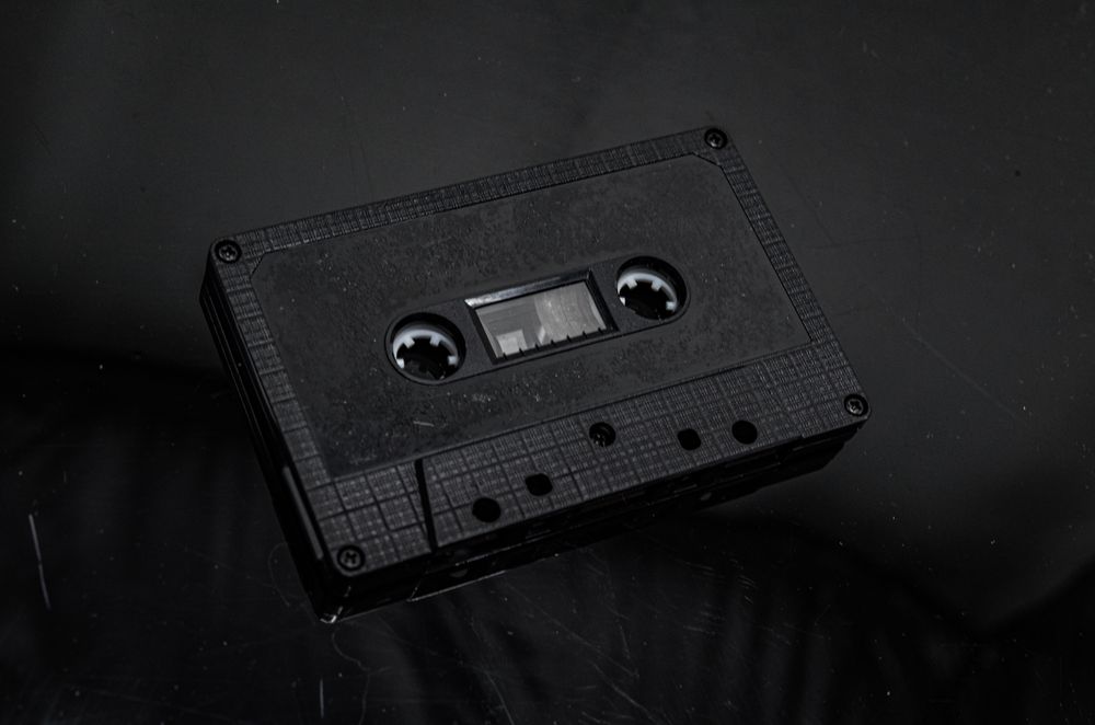 Vintage cassette tape for an eighties music theme