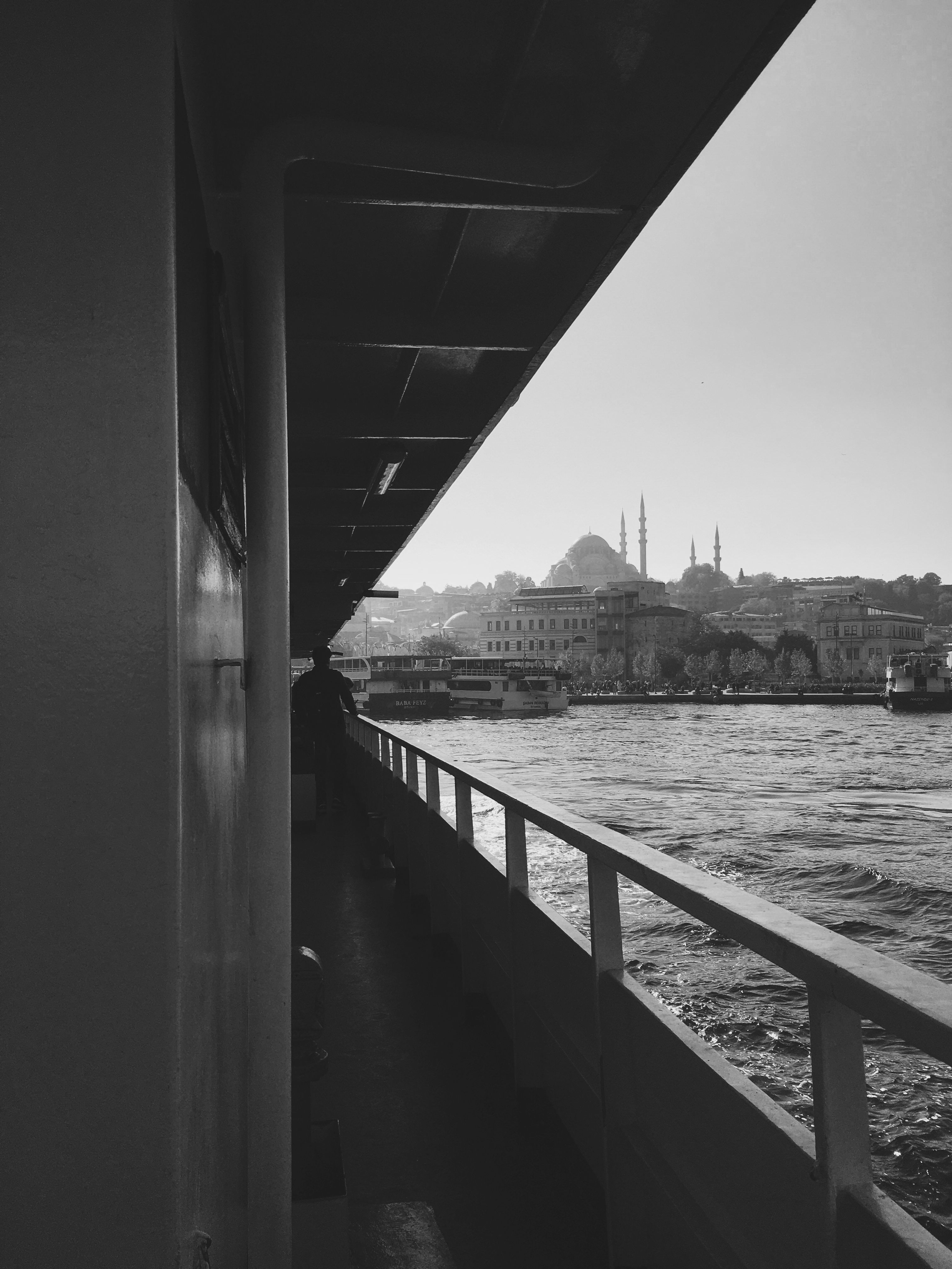 Monochrome View from a Ferry in Istanbul · Free Stock Photo