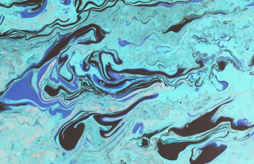 Free Dynamic abstract fluid art with bold blue and black swirls creating an energetic visual flow. Stock Photo