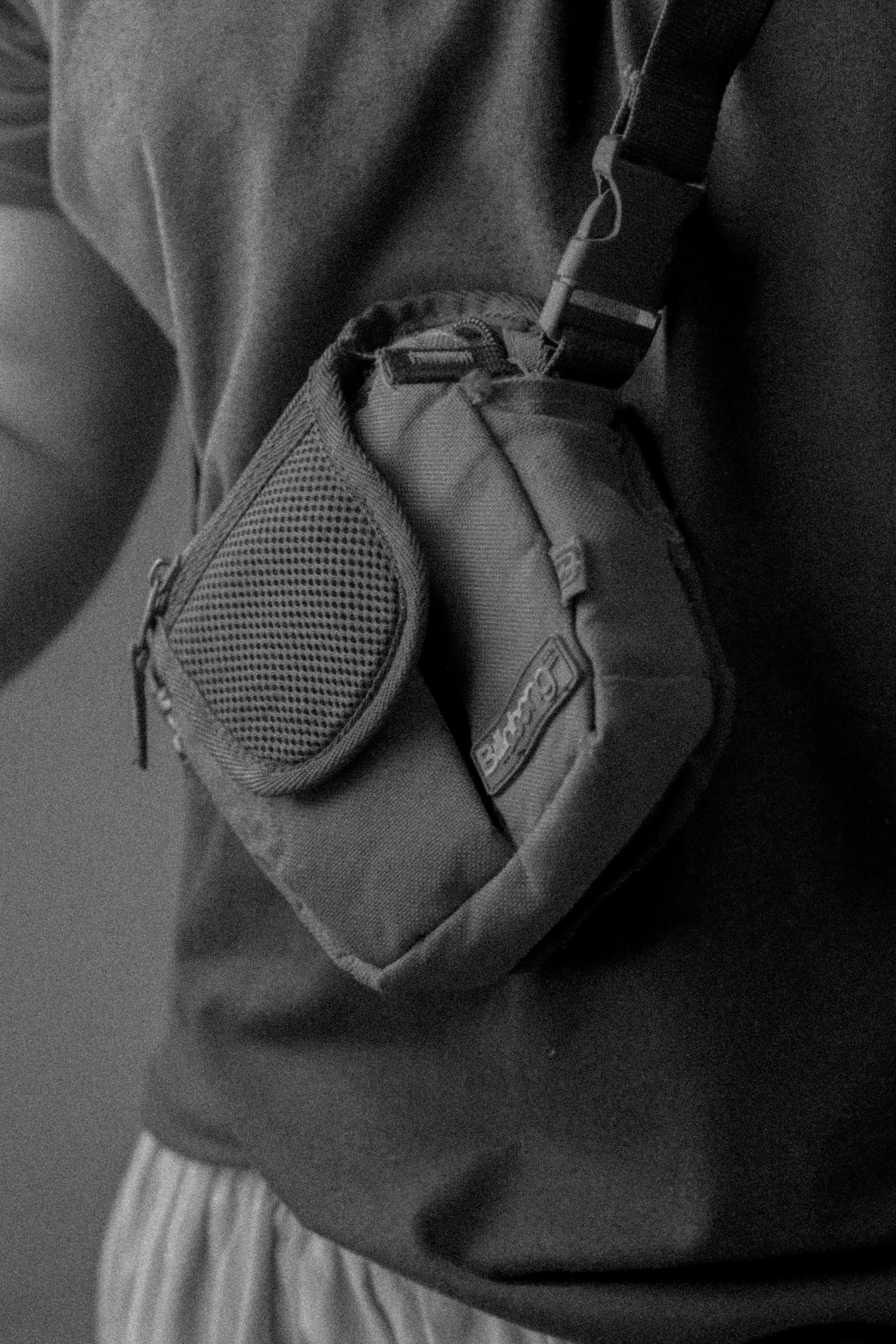 Small utility pouch with brass zipper on a table