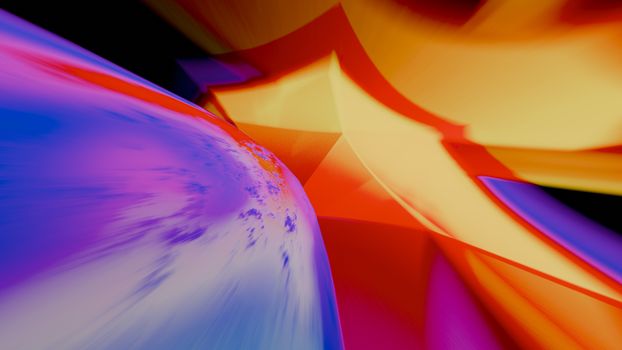 Dynamic abstract art piece featuring vibrant neon colors and fluid textures.