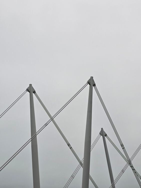 Angular Support Bridge Modern Architectural Bridge Cables in Duinkerke · Free Stock Photo