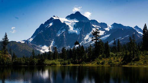 Безкоштовне стокове фото на тему «вічнозелений, вода, гори»